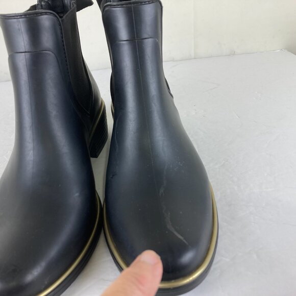 Kate Spade Womens Sz 8 Sedgewick Chelsea Rain Booties Black Outdoor Block Heel - Picture 4 of 10